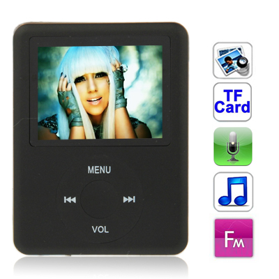 1.8 inch TFT Screen MP4 Player with TF Card Slot, Support Recorder, FM Radio, E-Book and Calendar (Black) - Click Image to Close